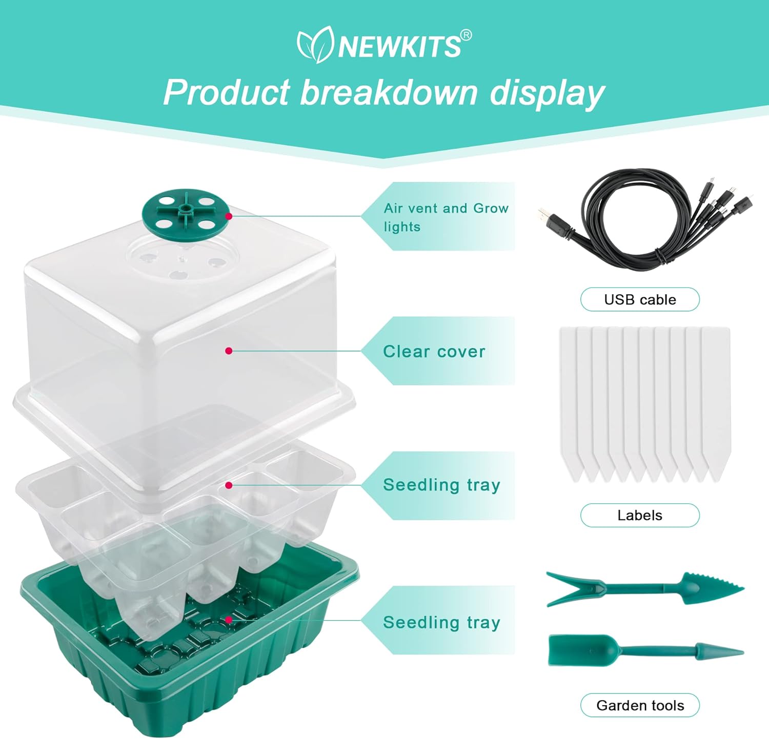 Seed Starter Tray with Grow Li - Humidity Dome Kit recensione e prezzo