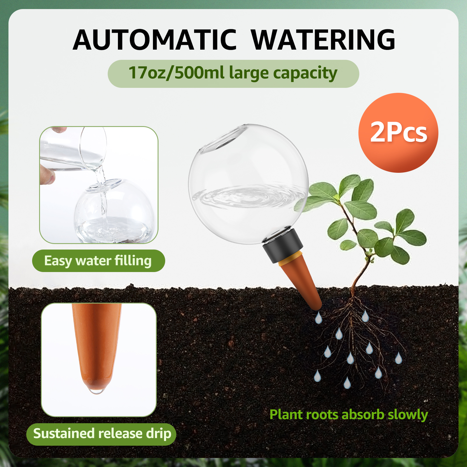2/4Pcs 500ML Automatic Drip Ir - Self Watering Insert recensione e prezzo