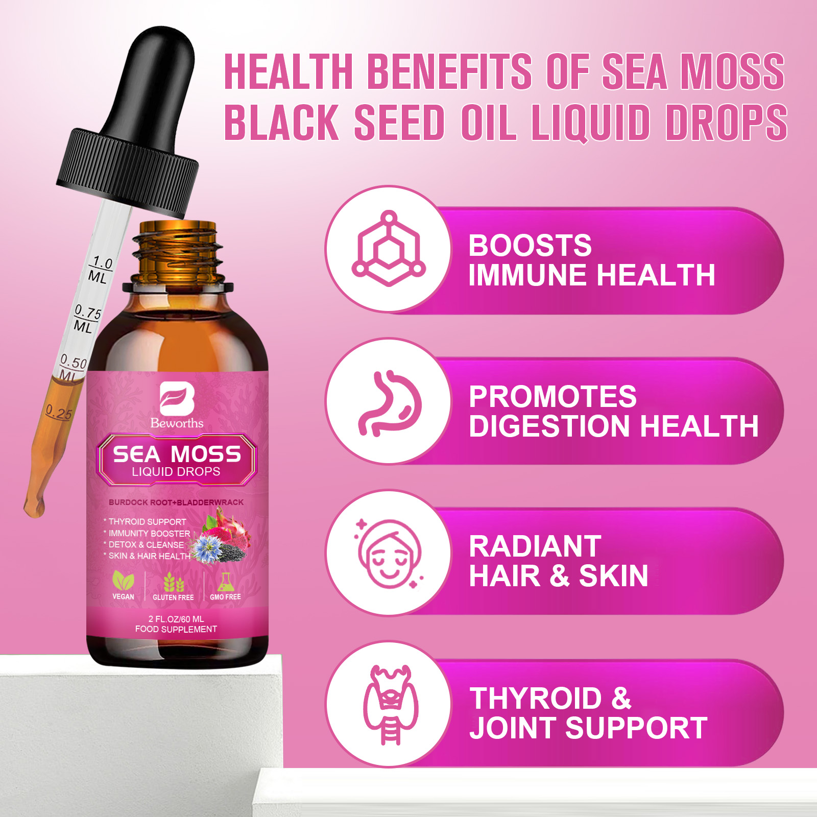 BEWORTHS 3000MG Seamoss Liquid - Root Stimulator Liquid recensione e prezzo