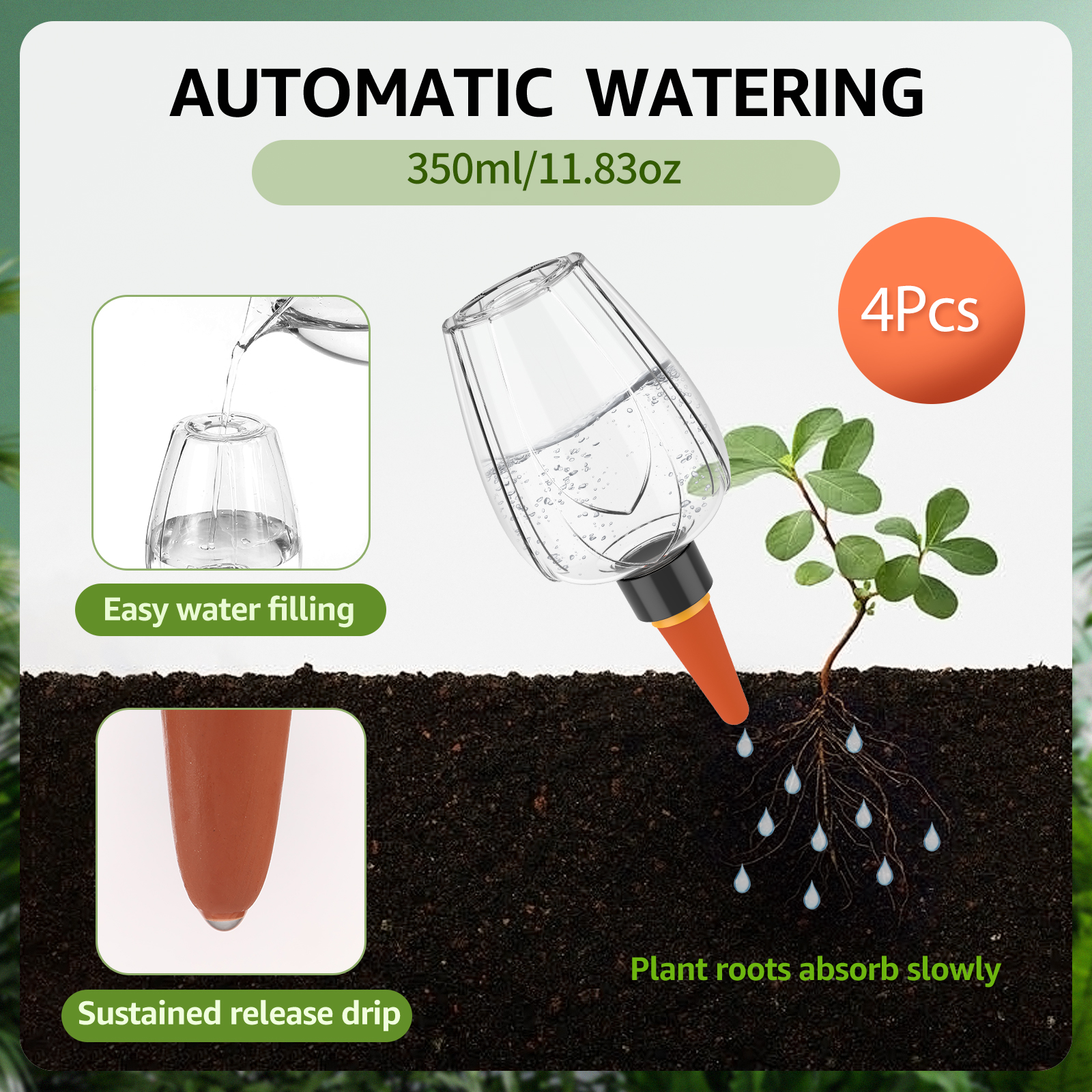 4Pcs Plant Watering Globe Clea - Self Watering Insert recensione e prezzo