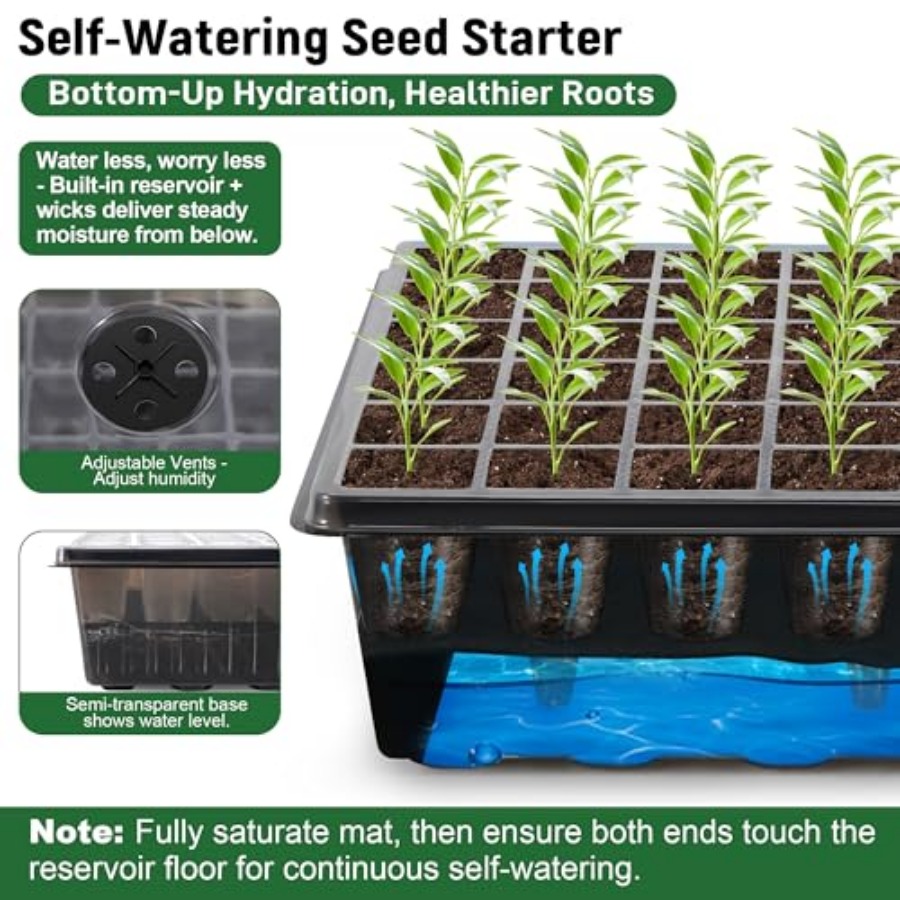 60-Cell Self-Watering Seed Sta - Humidity Dome Kit recensione e prezzo