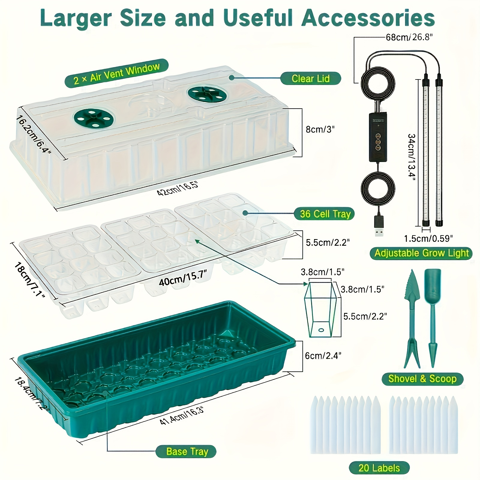 36-Cell Seed Starter Tray w/ G - Humidity Dome Kit recensione e prezzo