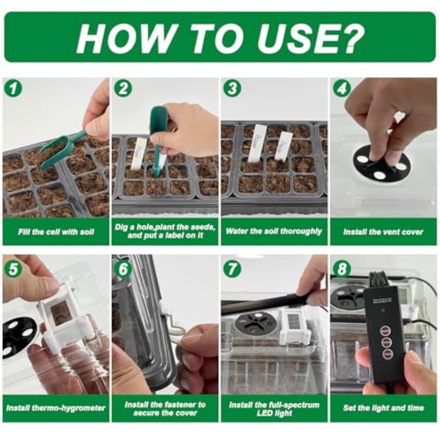Seed Starter Tray with Grow Li - Humidity Dome Kit recensione e prezzo