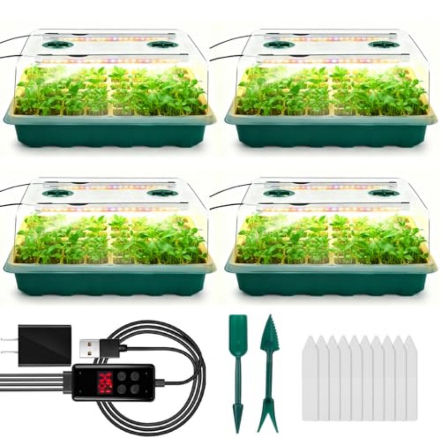 Seed Starter Tray with Grow Li - Humidity Dome Kit recensione e prezzo