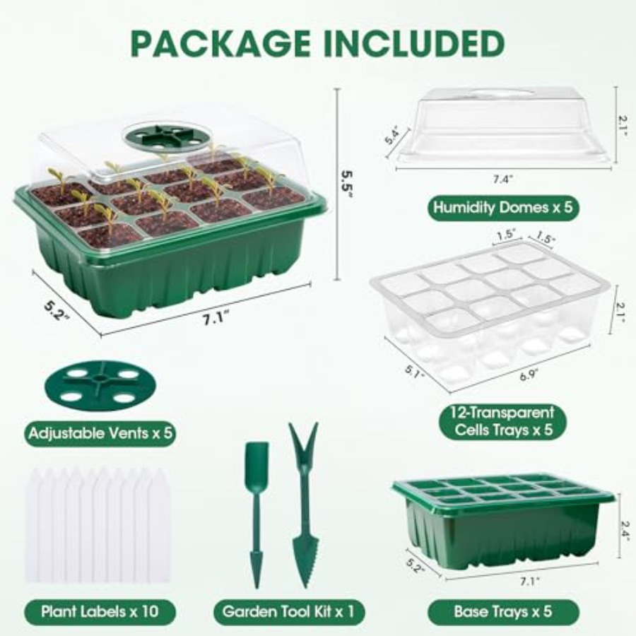 5 Packs Seed Starter Tray with - Humidity Dome Kit recensione e prezzo